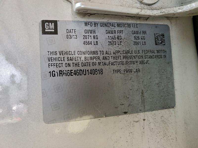 93786715 :رقم المزاد ، 1G1RH6E46DU140818 vin ، 2013 Chevrolet Volt مزاد بيع