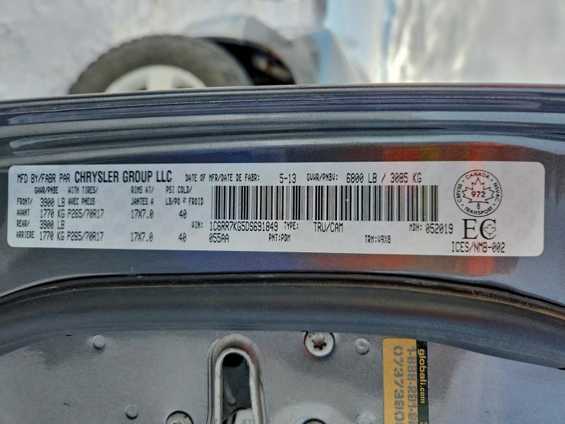 95287095 :رقم المزاد ، 1C6RR7KG5DS691849 vin ، 2013 Ram 1500 St مزاد بيع