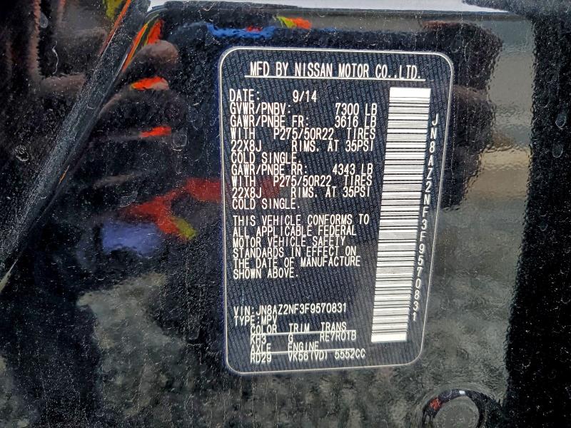 Продаж на аукціоні авто 2015 Infiniti Qx80, vin: JN8AZ2NF3F9570831, номер лоту: 96055765