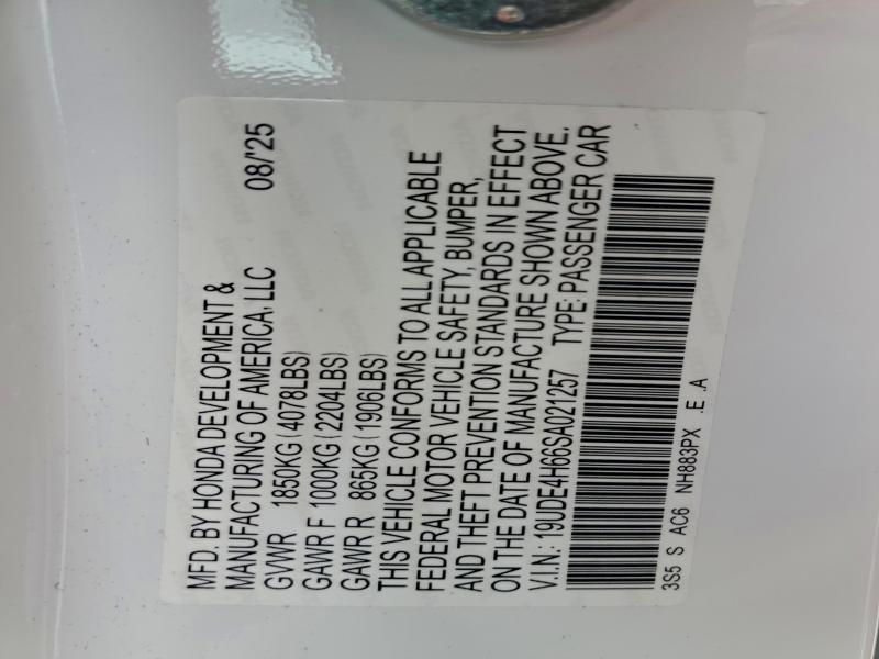 Aukcja sprzedaży 2025 Acura Integra A-, vin: 19UDE4H66SA021257, numer aukcji: 97238725