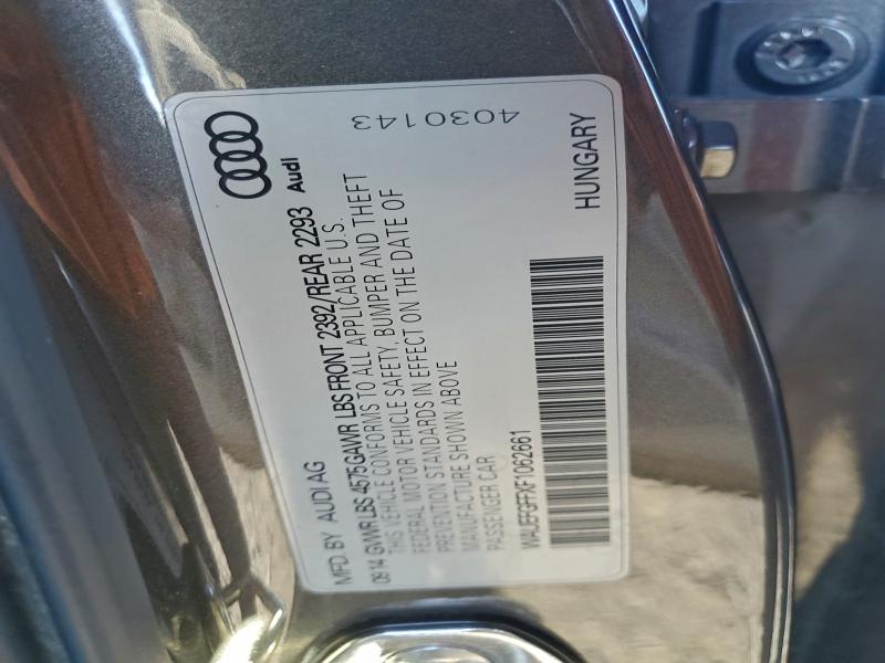 95616425 :رقم المزاد ، WAUEFGFFXF1062661 vin ، 2015 Audi A3 مزاد بيع