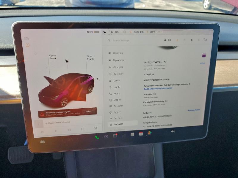 2021 Tesla Model Y მანქანა იყიდება აუქციონზე, vin: 5YJYGDEE5MF271606, აუქციონის ნომერი: 97310515