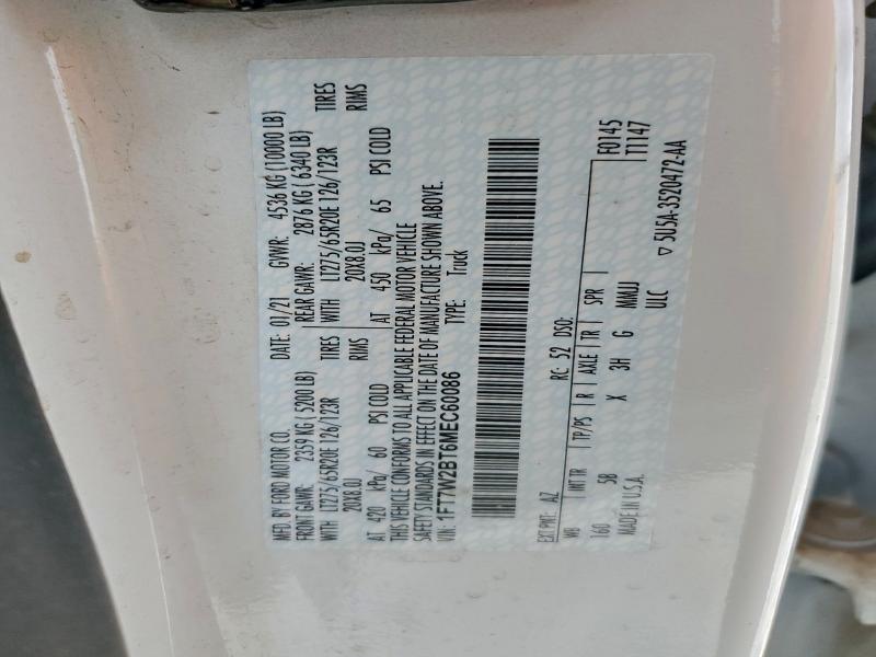 Aukcja sprzedaży 2021 Ford F250 Super, vin: 1FT7W2BT6MEC60086, numer aukcji: 97232045