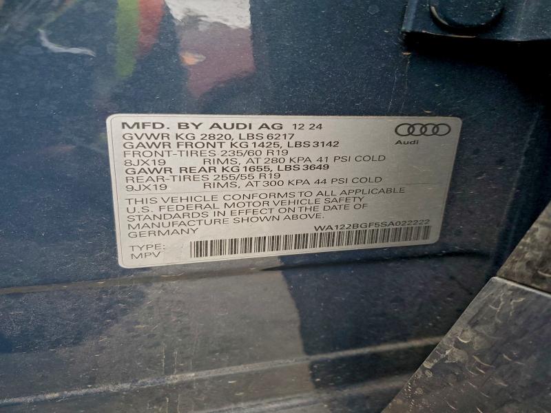 Продажа на аукционе авто 2025 Audi Q6 E-tron, vin: WA122BGF5SA022222, номер лота: 97808815