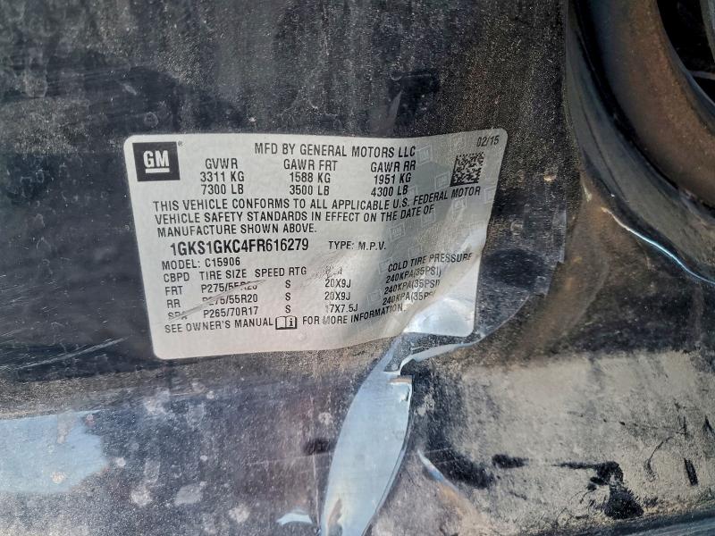 2015 Gmc Yukon Xl მანქანა იყიდება აუქციონზე, vin: 1GKS1GKC4FR616279, აუქციონის ნომერი: 95794275