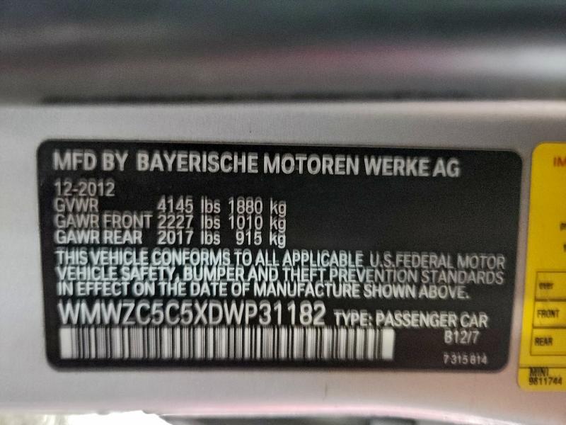 Продаж на аукціоні авто 2013 Mini Cooper S C, vin: WMWZC5C5XDWP31182, номер лоту: 94760325