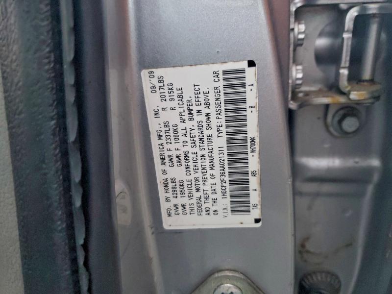 96916445 :رقم المزاد ، 1HGCP2F36AA021311 vin ، 2010 Honda Accord مزاد بيع