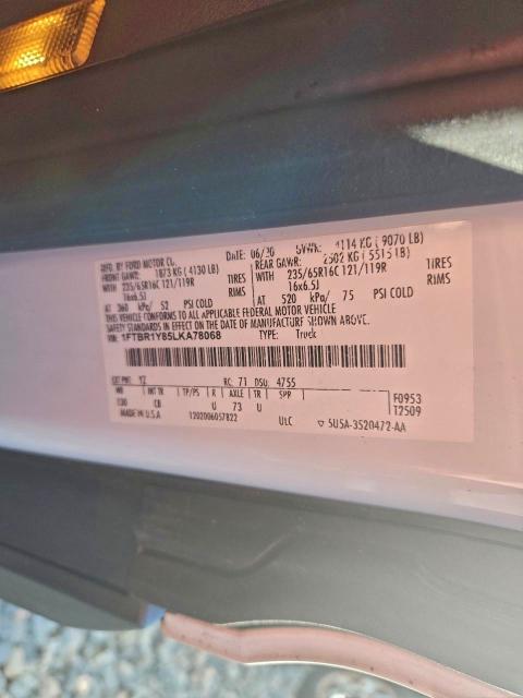 96743575 :رقم المزاد ، 1FTBR1Y85LKA78068 vin ، 2020 Ford Transit مزاد بيع
