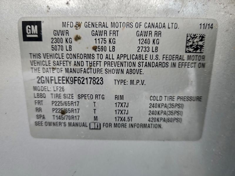 Продажа на аукционе авто 2015 Chevrolet Equinox Ls, vin: 2GNFLEEK9F6217823, номер лота: 95332015