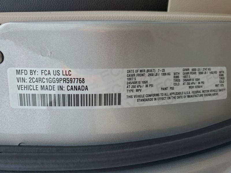 Продажа на аукционе авто 2023 Chrysler Pacifica, vin: 2C4RC1GG9PR597768, номер лота: 95566205