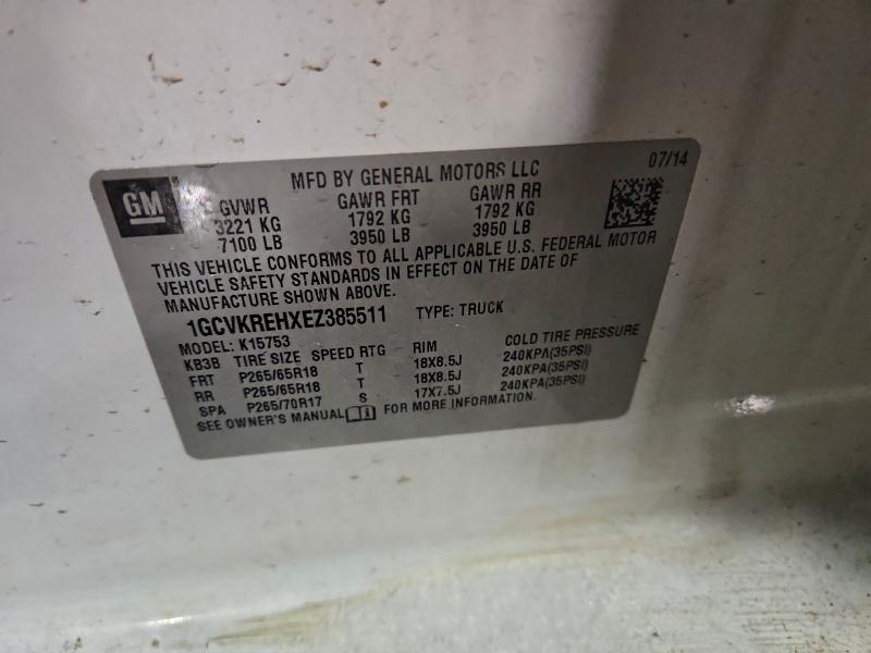 94862245 :رقم المزاد ، 1GCVKREHXEZ385511 vin ، 2014 Chevrolet Silverado مزاد بيع