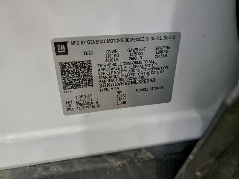 96740215 :رقم المزاد ، 3GKALVEV2ML326098 vin ، 2021 Gmc Terrain مزاد بيع