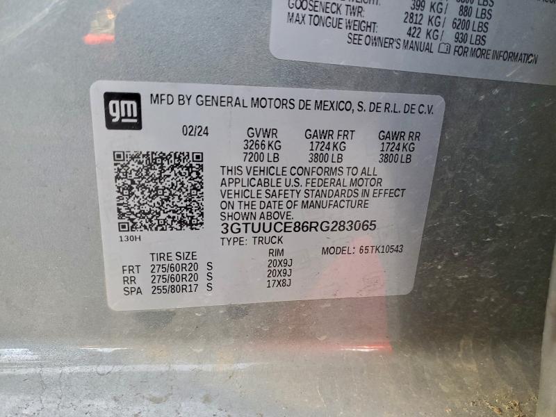 Aukcja sprzedaży 2024 Gmc Sierra, vin: 3GTUUCE86RG283065, numer aukcji: 49647456