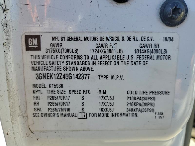 2005 Chevrolet Avalanche მანქანა იყიდება აუქციონზე, vin: 3GNEK12Z45G142377, აუქციონის ნომერი: 96774575