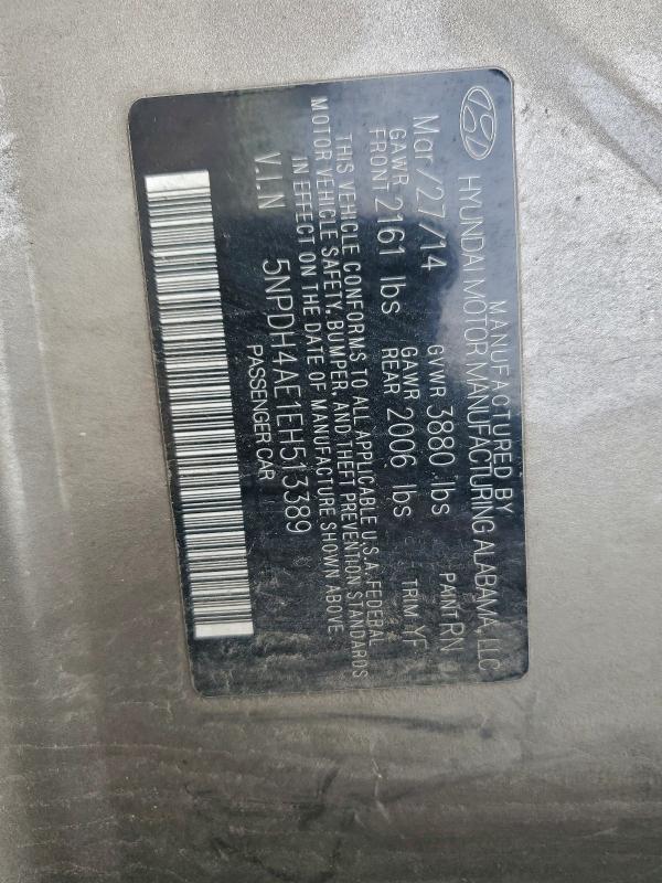 Продажа на аукционе авто 2014 Hyundai Elantra, vin: 5NPDH4AE1EH513389, номер лота: 95951225