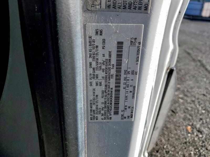 Продаж на аукціоні авто 2019 Ford Transit T-, vin: 1FTYE2CM3KKB09414, номер лоту: 91706125