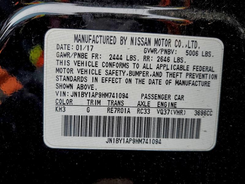 Aukcja sprzedaży 2017 Infiniti Q70 3.7, vin: JN1BY1AP9HM741094, numer aukcji: 97044255
