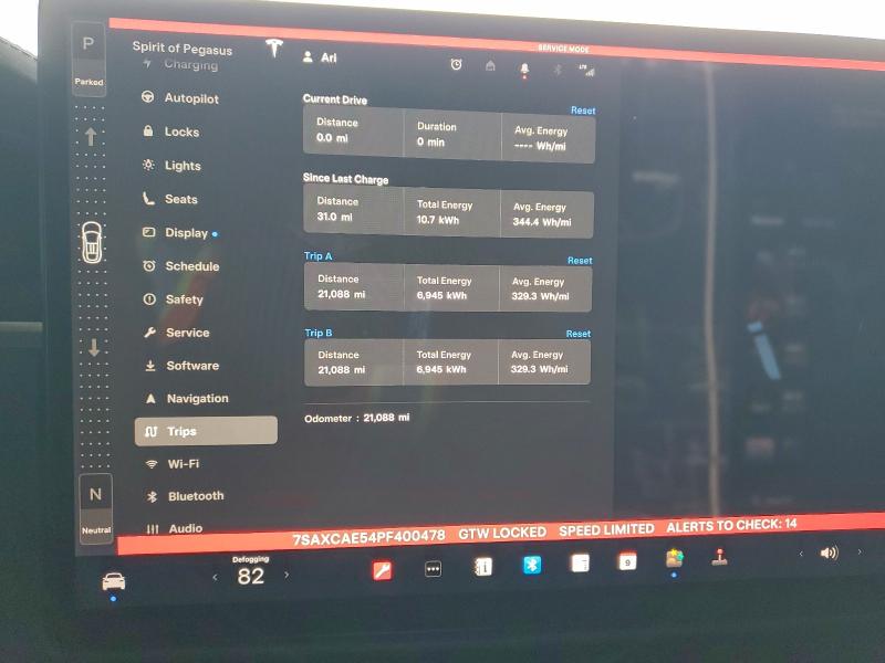 96242795 :رقم المزاد ، 7SAXCAE54PF400478 vin ، 2023 Tesla Model X مزاد بيع
