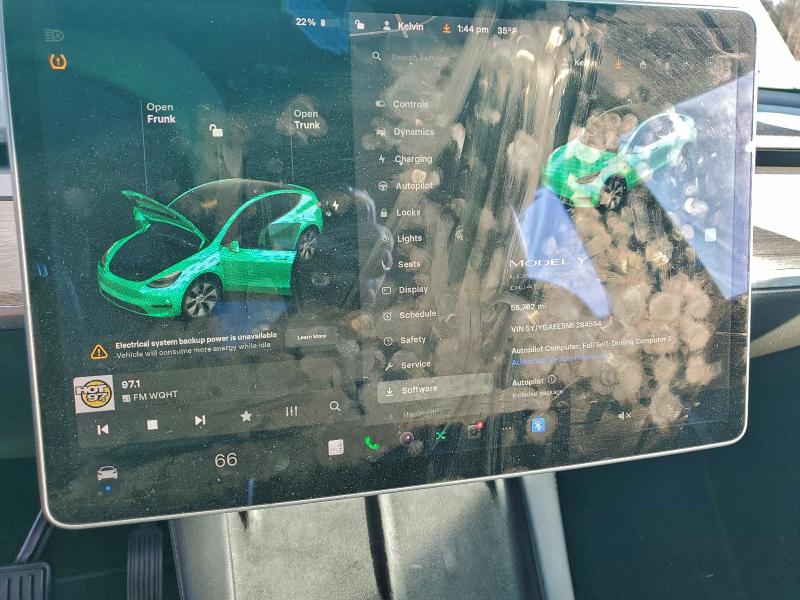 Продажа на аукционе авто 2021 Tesla Model Y, vin: 5YJYGAEE5MF284564, номер лота: 95938545