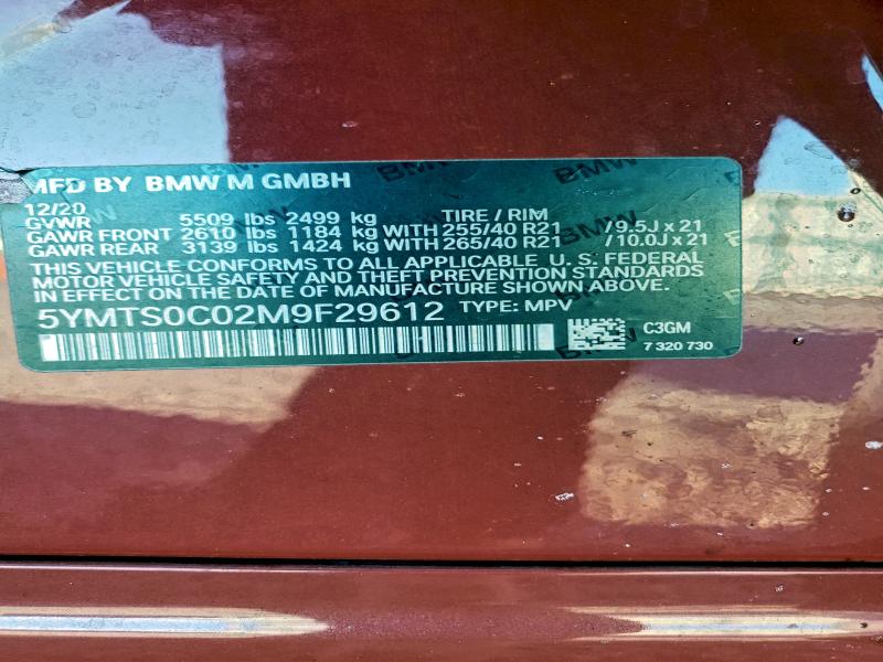 Продаж на аукціоні авто 2021 Bmw X3, vin: 5YMTS0C02M9F29612, номер лоту: 96148785