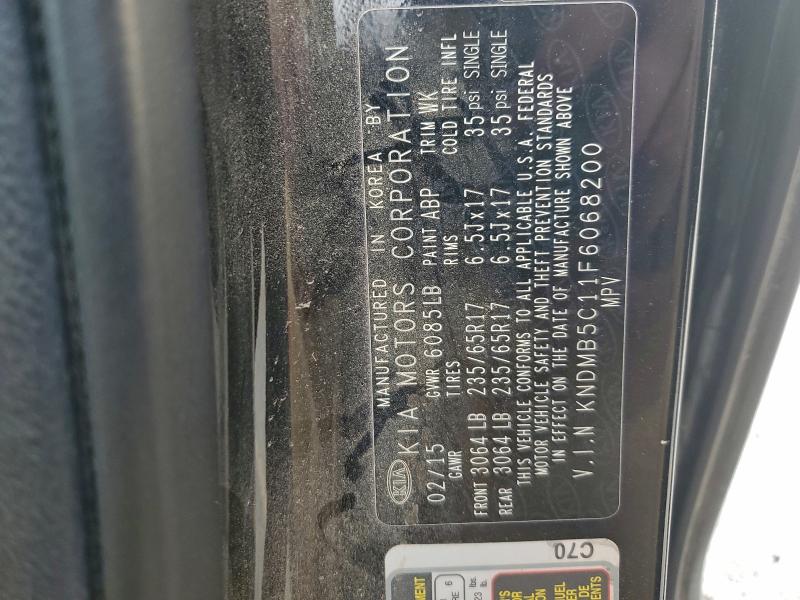96123995 :رقم المزاد ، KNDMB5C11F6068200 vin ، 2015 Kia Sedona مزاد بيع