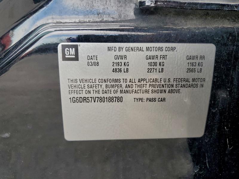 Aukcja sprzedaży 2008 Cadillac Cts, vin: 1G6DR57V780188780, numer aukcji: 98002445