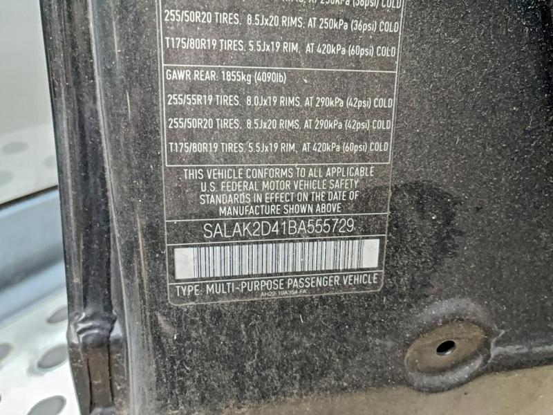 97218135 :رقم المزاد ، SALAK2D41BA555729 vin ، 2011 Land Rover Lr4 Hse Lu مزاد بيع