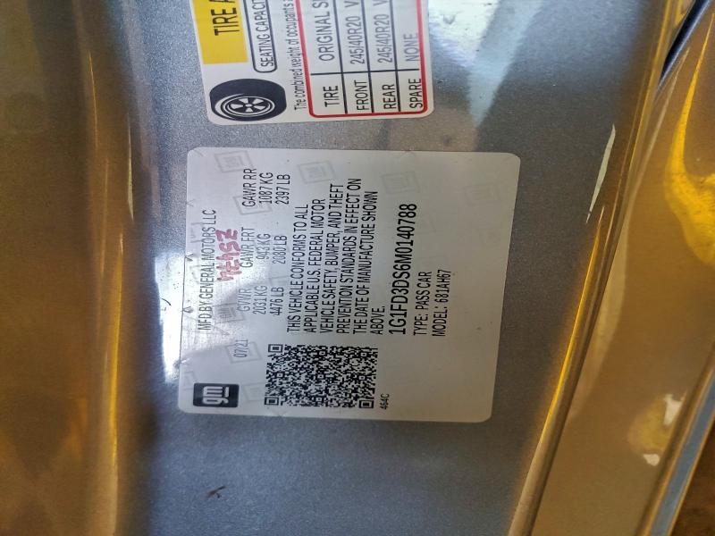 Продажа на аукционе авто 2021 Chevrolet Camaro Lt, vin: 1G1FD3DS6M0140788, номер лота: 97860615