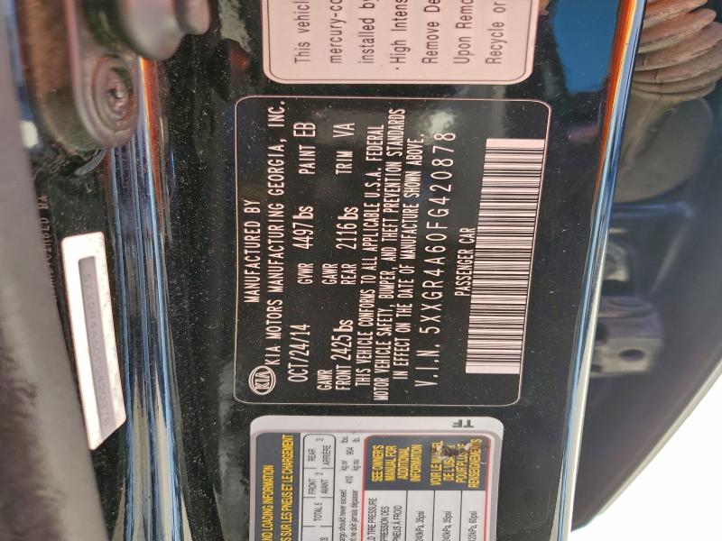 96721995 :رقم المزاد ، 5XXGR4A60FG420878 vin ، 2015 Kia Optima Sx مزاد بيع