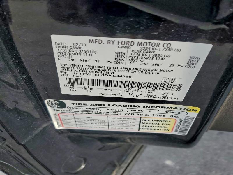 Продажа на аукционе авто 2013 Ford F150, vin: 1FTFW1EF8DKE44586, номер лота: 96303115