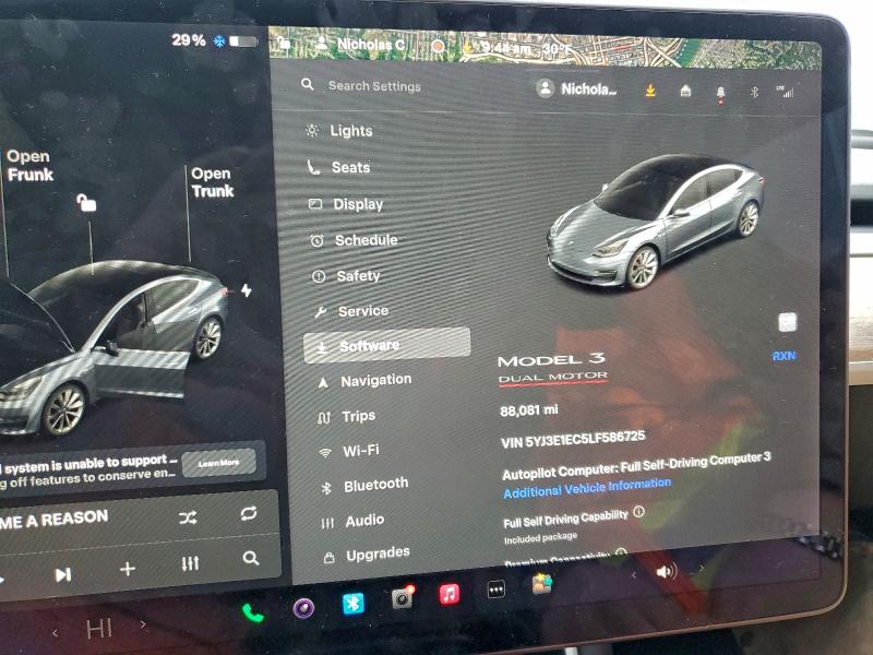 Продаж на аукціоні авто 2020 Tesla Model 3, vin: 5YJ3E1EC5LF586725, номер лоту: 94888545