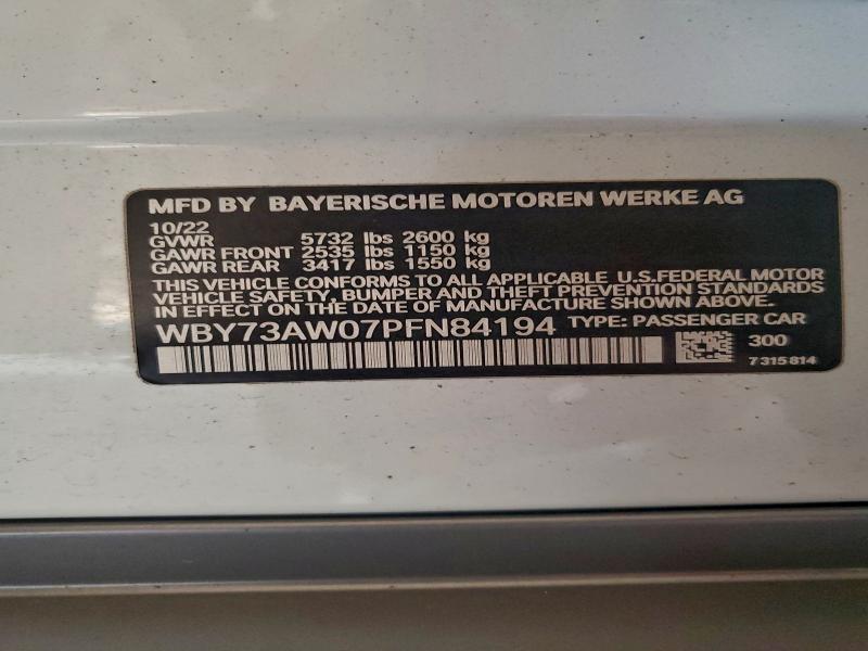 Продаж на аукціоні авто 2023 Bmw I4, vin: WBY73AW07PFN84194, номер лоту: 97826425