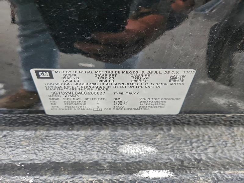 Aukcja sprzedaży 2014 Gmc Sierra, vin: 3GTU2VEC4EG288037, numer aukcji: 94406755