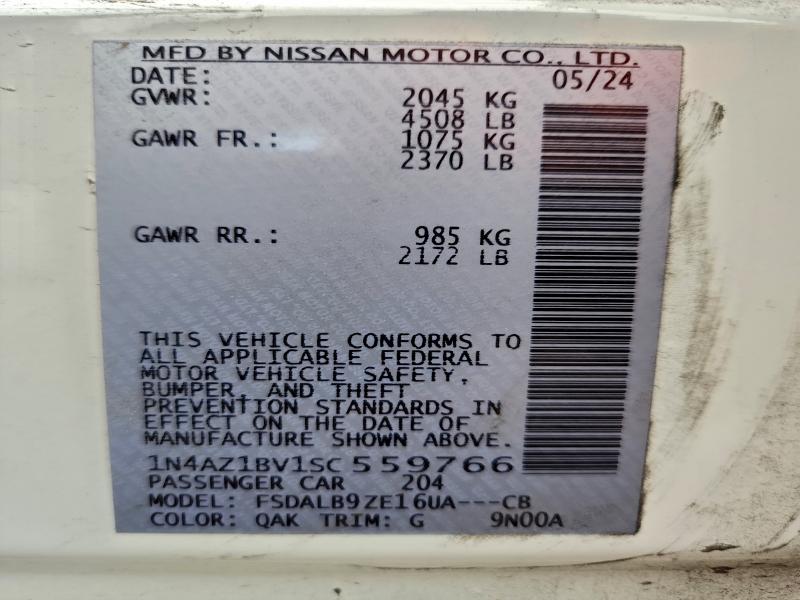 95524385 :رقم المزاد ، 1N4AZ1BV1SC559766 vin ، 2025 Nissan Leaf مزاد بيع