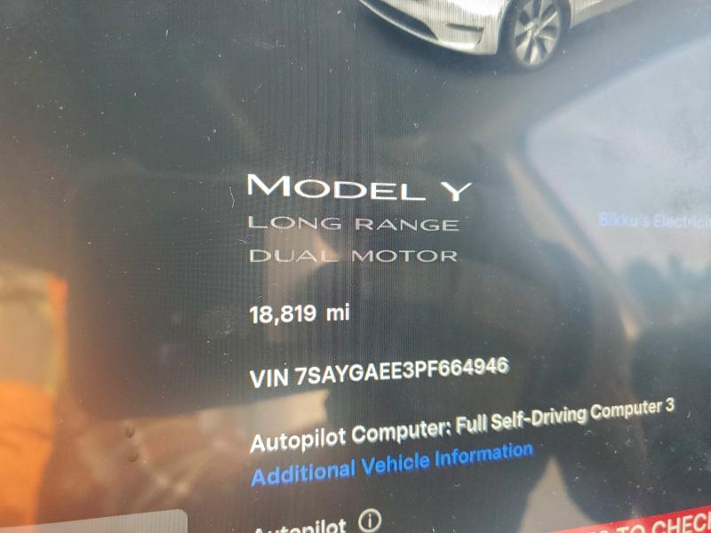 Продажа на аукционе авто 2023 Tesla Model Y, vin: 7SAYGAEE3PF664946, номер лота: 95392495