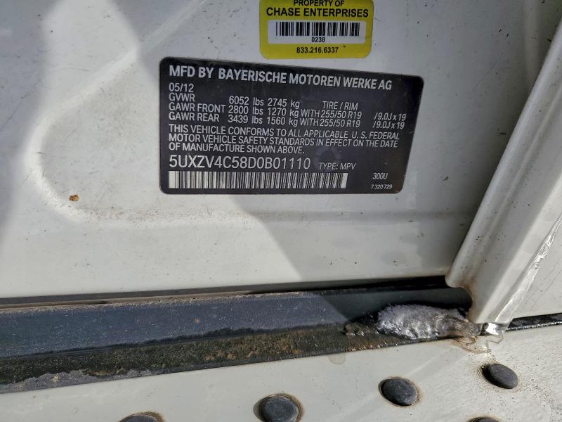 2013 Bmw X5 Xdrive3 მანქანა იყიდება აუქციონზე, vin: 5UXZV4C58D0B01110, აუქციონის ნომერი: 95753305