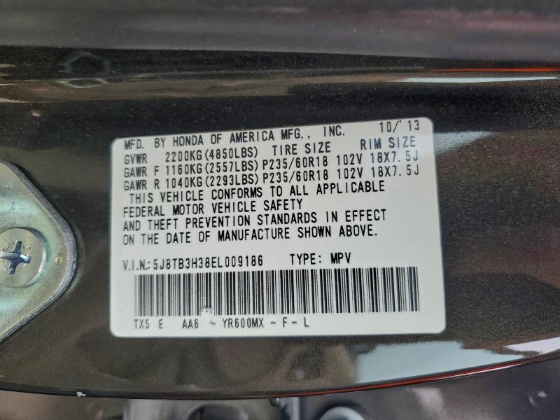 Продажа на аукционе авто 2014 Acura Rdx, vin: 5J8TB3H38EL009186, номер лота: 95160515