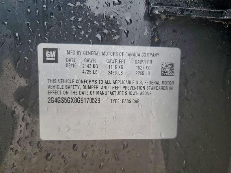 96599925 :رقم المزاد ، 2G4GS5GX8G9170529 vin ، 2016 Buick Regal مزاد بيع