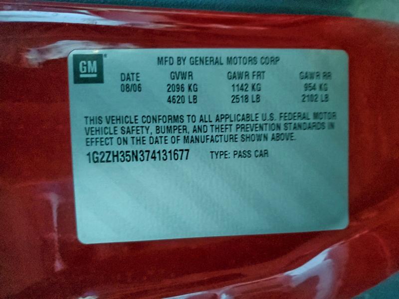 Aukcja sprzedaży 2007 Pontiac G6, vin: 1G2ZH35N374131677, numer aukcji: 93106075