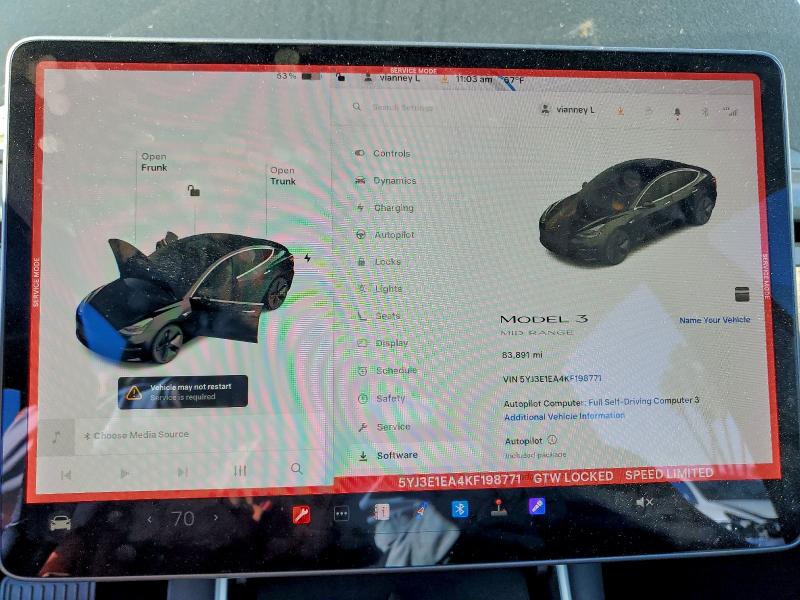 Продаж на аукціоні авто 2019 Tesla Model 3, vin: 5YJ3E1EA4KF198771, номер лоту: 94579995