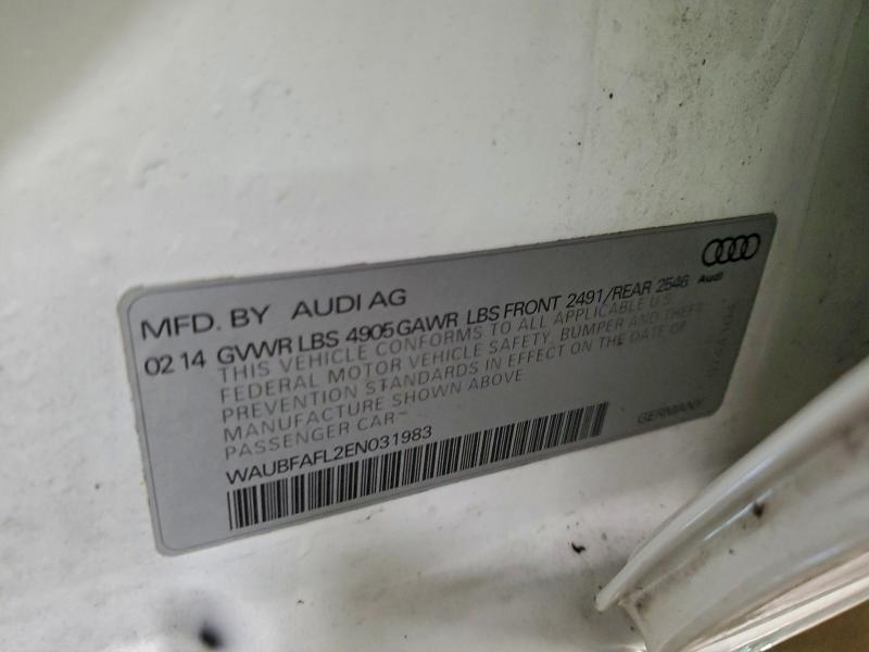 Aukcja sprzedaży 2014 Audi A4 Premium, vin: WAUBFAFL2EN031983, numer aukcji: 97138765