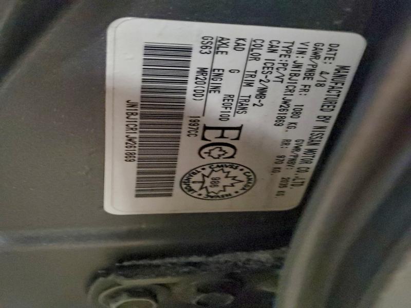 94436775 :رقم المزاد ، JN1BJ1CR1JW261869 vin ، 2018 Nissan Qashqai مزاد بيع