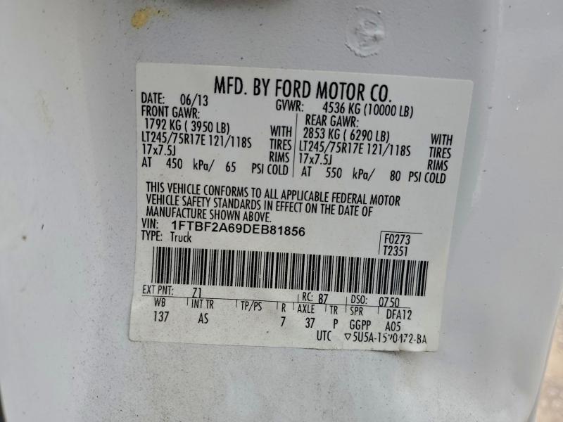 94560955 :رقم المزاد ، 1FTBF2A69DEB81856 vin ، 2013 Ford F250 مزاد بيع