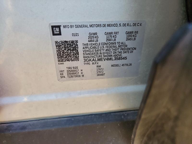 Aukcja sprzedaży 2021 Gmc Terrain, vin: 3GKALMEV4ML358545, numer aukcji: 98150515