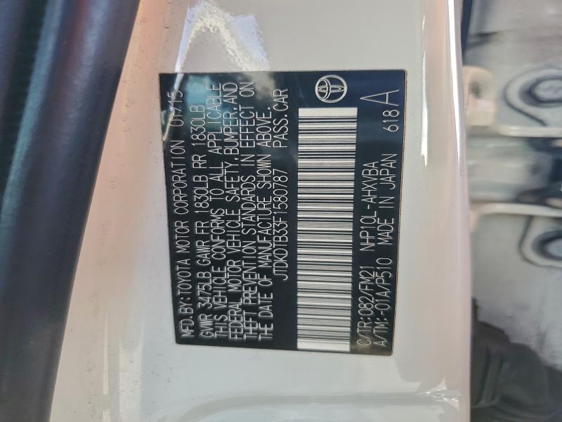 Aukcja sprzedaży 2015 Toyota Prius C, vin: JTDKDTB33F1580787, numer aukcji: 97424215