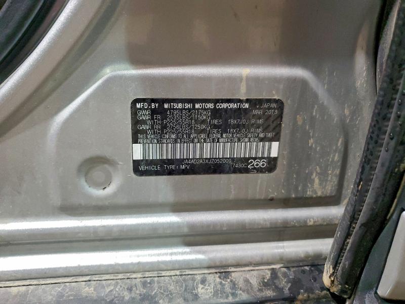 Продаж на аукціоні авто 2018 Mitsubishi Outlander, vin: JA4AD2A3XJZ052000, номер лоту: 51612326