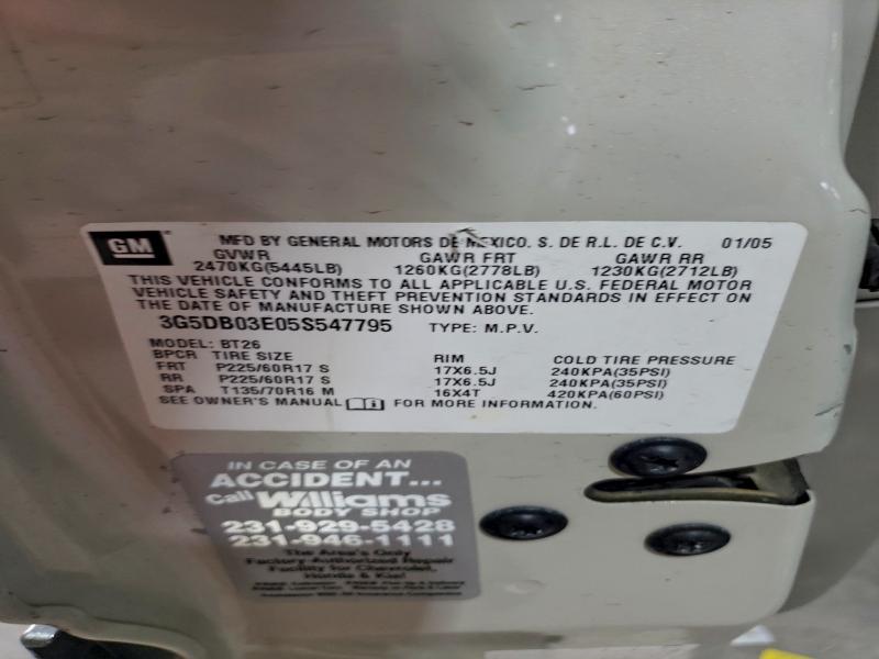 96371655 :رقم المزاد ، 3G5DB03E05S547795 vin ، 2005 Buick Rendezvous مزاد بيع