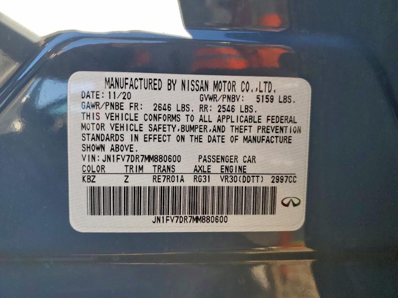 Продажа на аукционе авто 2021 Infiniti Q50 Red Sp, vin: JN1FV7DR7MM880600, номер лота: 96619085