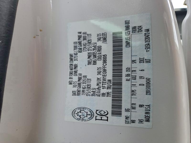 Aukcja sprzedaży 2015 Ford F150, vin: 1FTEW1EG9FFC98005, numer aukcji: 95890445