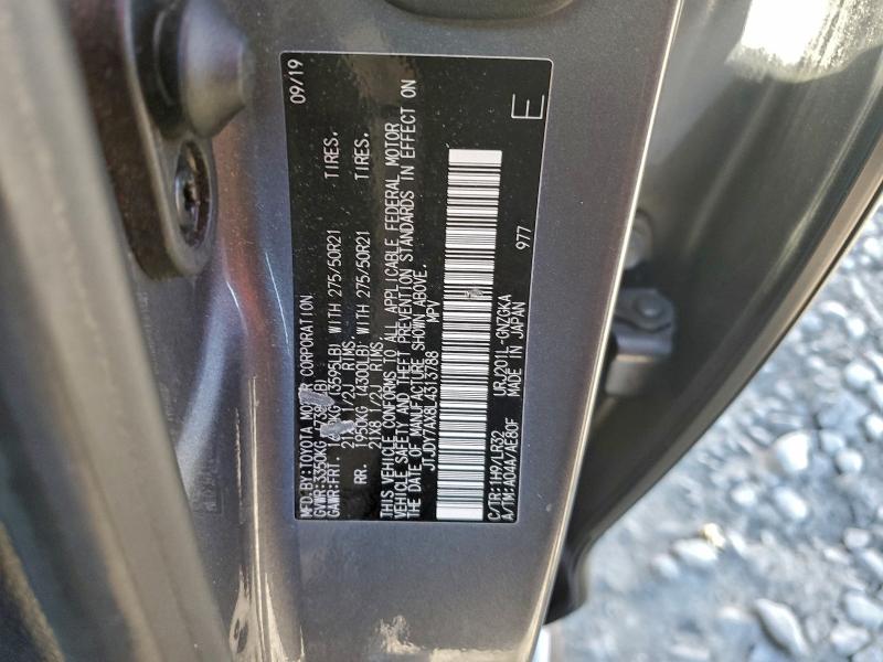 Продаж на аукціоні авто 2020 Lexus Lx, vin: JTJDY7AX8L4313788, номер лоту: 96285025